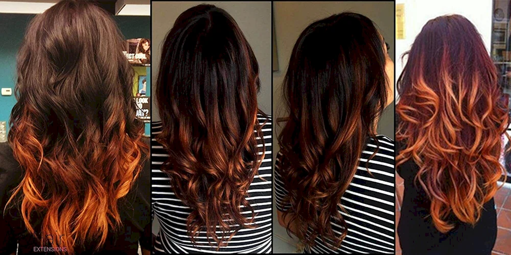 Braune Kupfer-Balayage