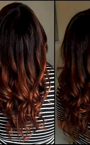 Braun-Kupfer Balayage