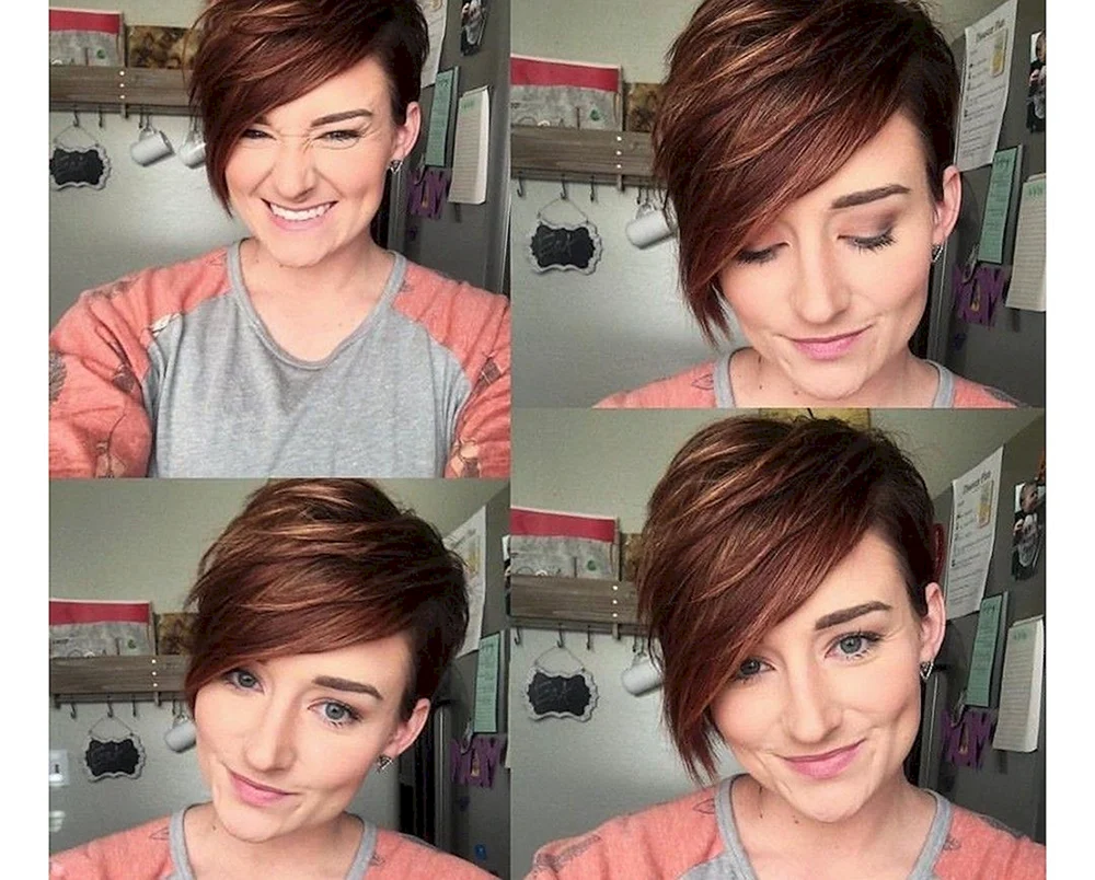 Bob-. Pixie mit asymmetrischem Haarschnitt