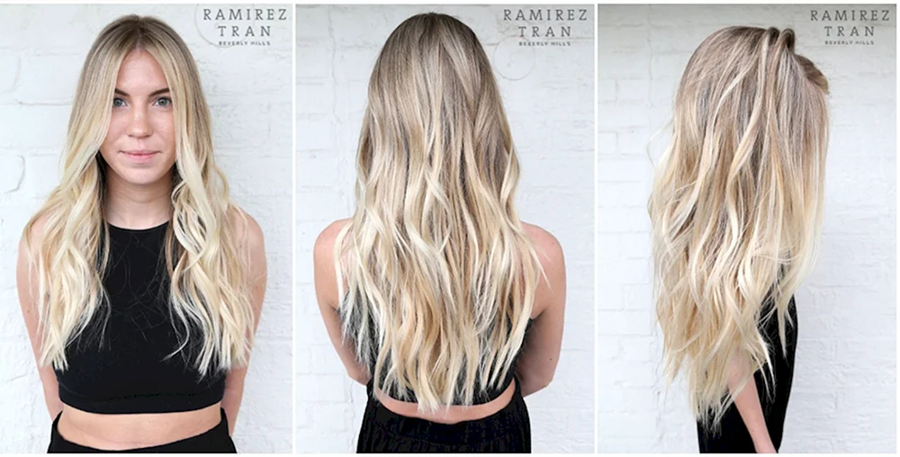 Cascade balayage blond