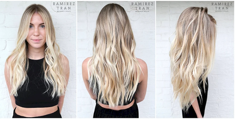 Kaskadenbalayage blond