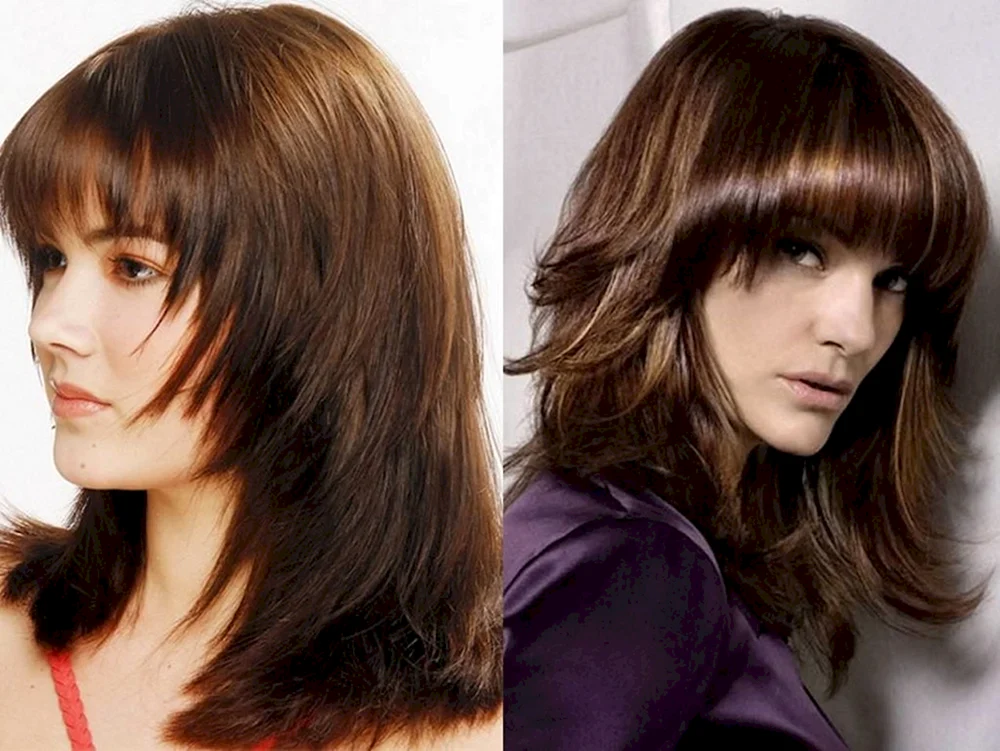 Kaskadenrhapsodie Haarschnitt für mittleres Haar