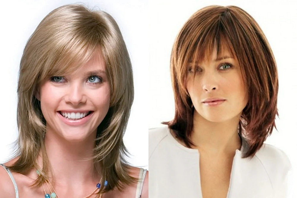 Cascade mit filigranen Fransen Haarschnitt für mittlere Haare