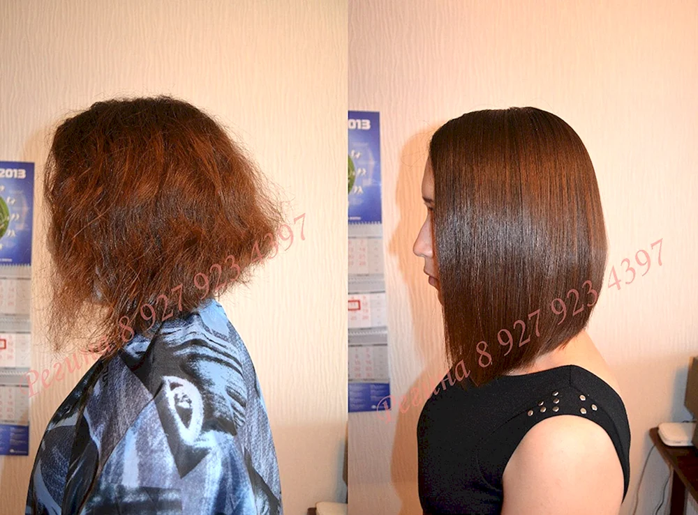 Keratin Haarglättung mit Pony