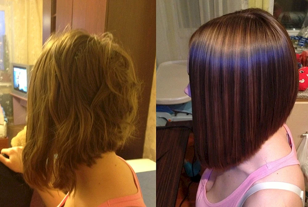 Keratin-Haarglättung für Kare