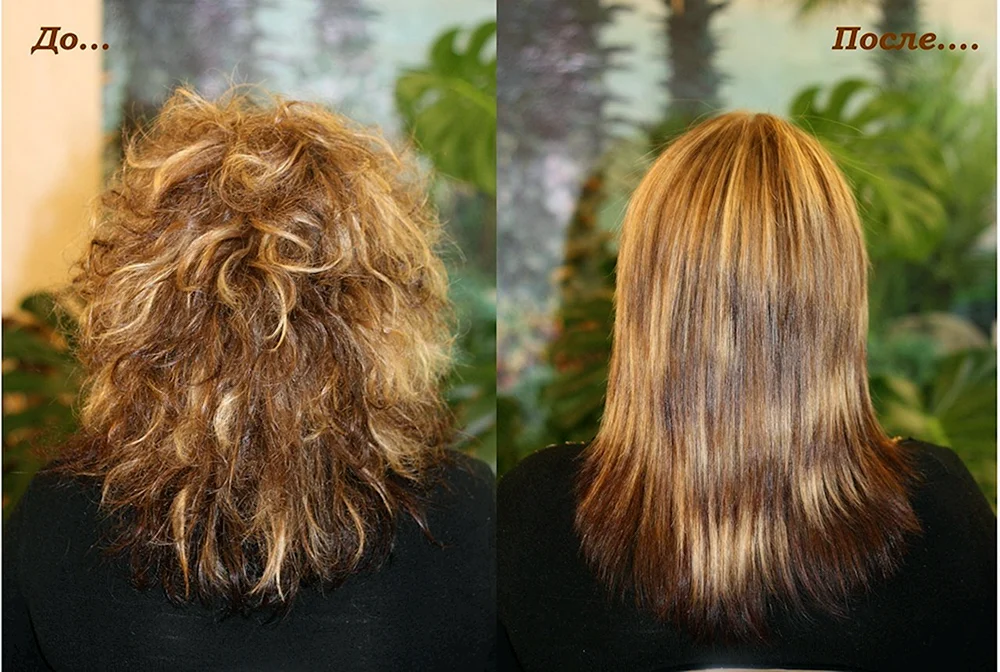 Laminierung von kurzem Haar vor und nach