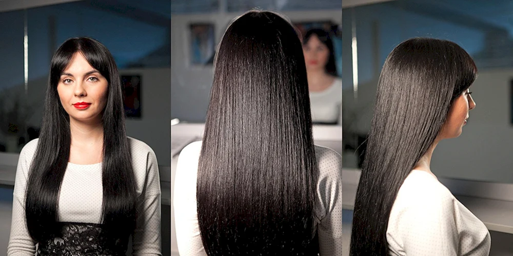 Keratin Haarglättung mit Pony