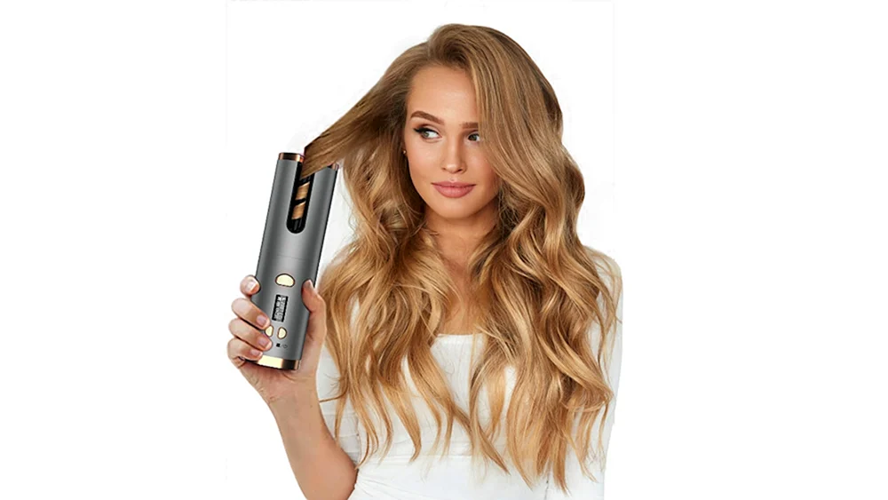 Locken mit Lockenstab.
