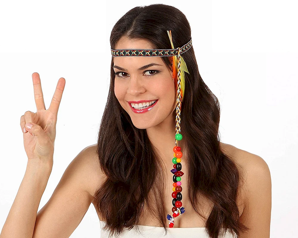 Haar mit Ringen in Zöpfen
