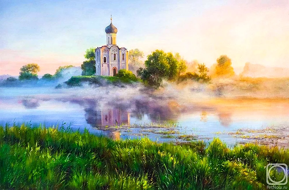 Der Tempel von Pokrow auf dem Nerl Maler