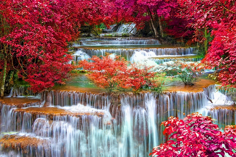Huai Mei Wasserfall Herbst