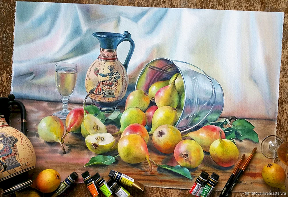 Akademische ranktasvir Stilleben Aquarell Malerei