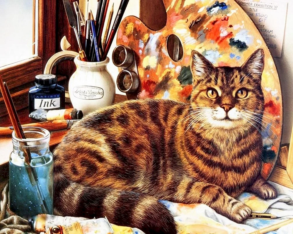 Künstler Charles Wysocki Katzen