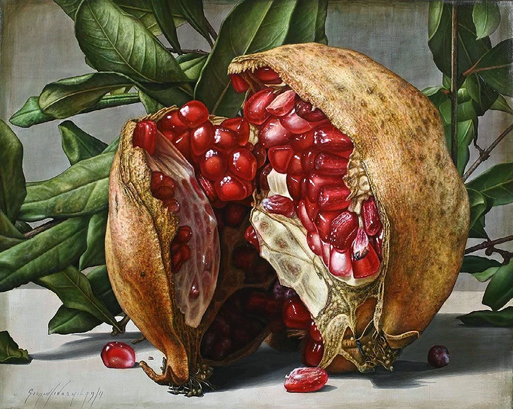 Robert Hubert Stillleben Granatapfel