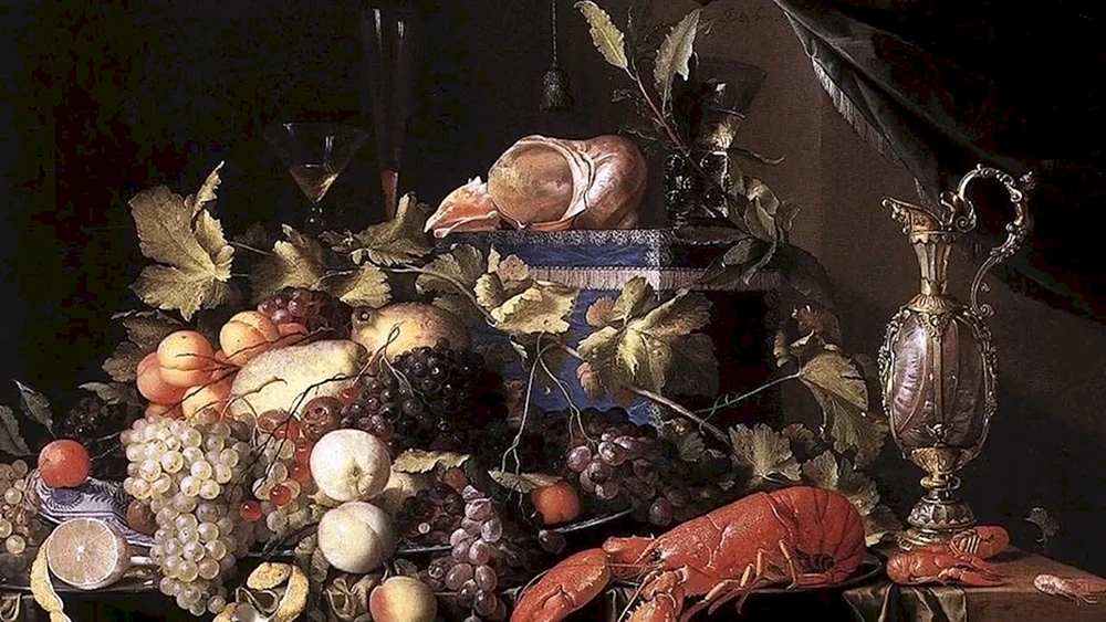 Willem Heda. „Stilleben mit Schinken“. 1656