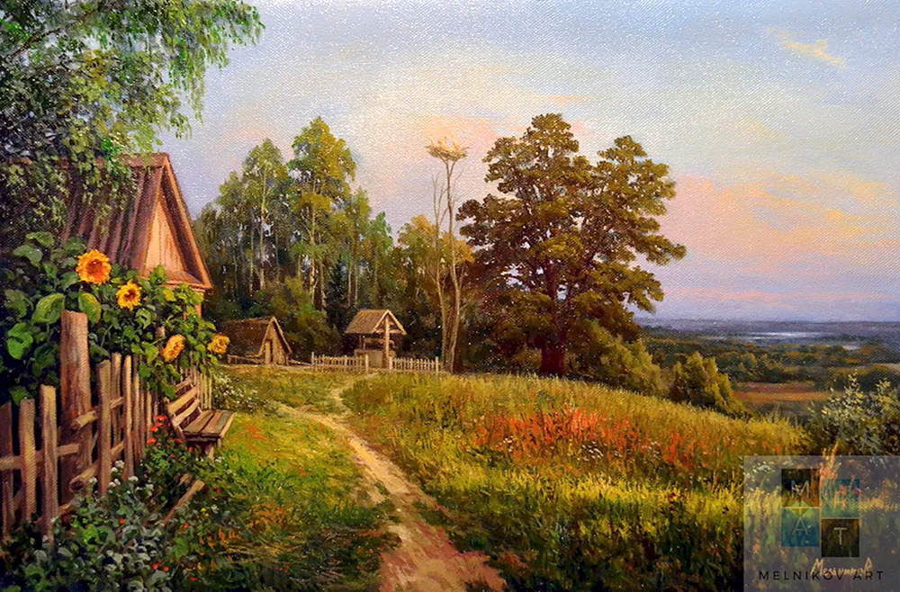 Künstler Melnikov Alexander malt Dorf