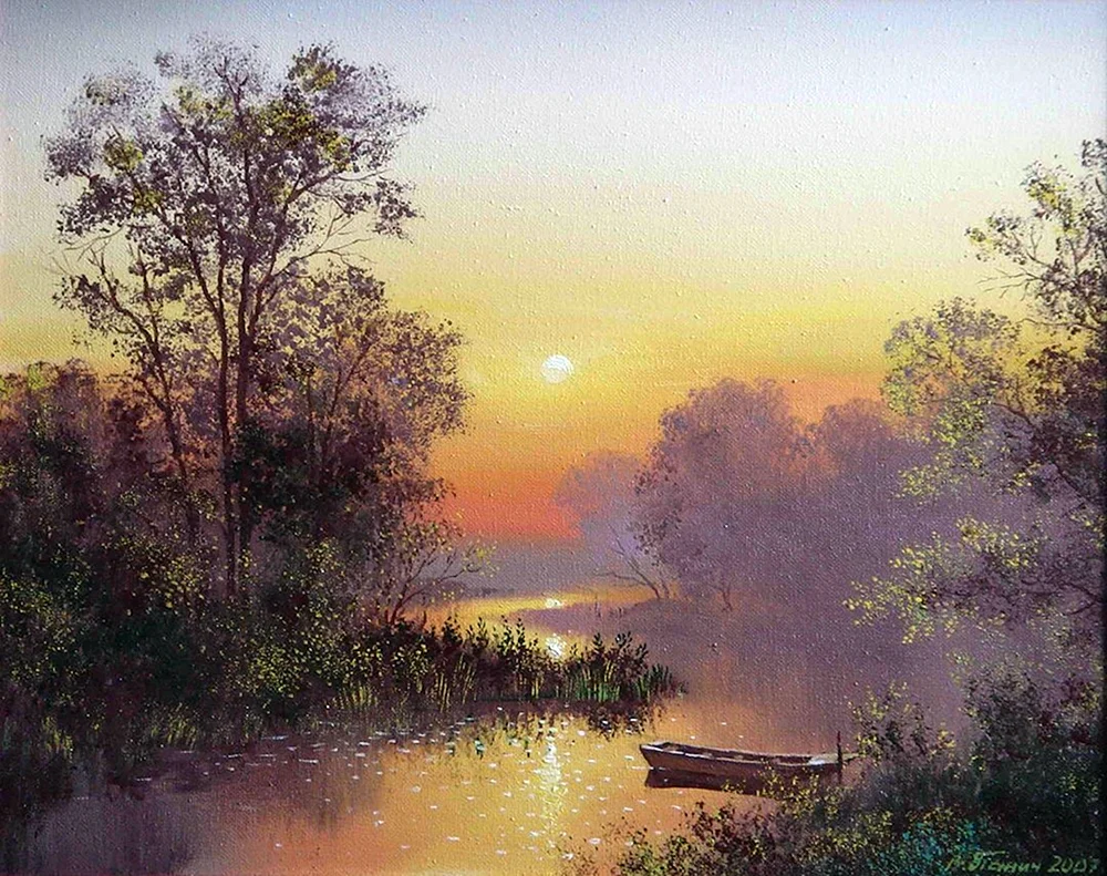Malerei „Sommerdämmerung“ von Künstler Alexei Sarychev