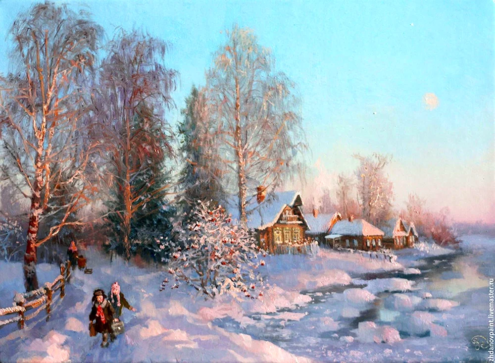 Künstler Vladimir Zhdanov Winterlandschaften