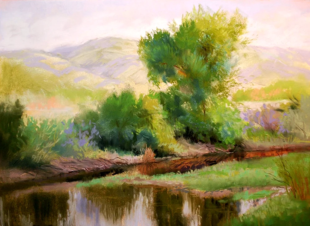 Pastell-Landschaft mit Pastell