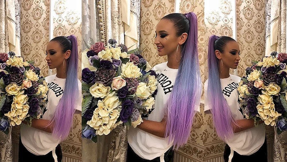 Olga Buzova Pferdeschwanz mit Kanekalon