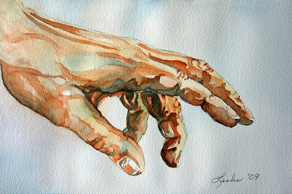 Handpinsel in Aquarell