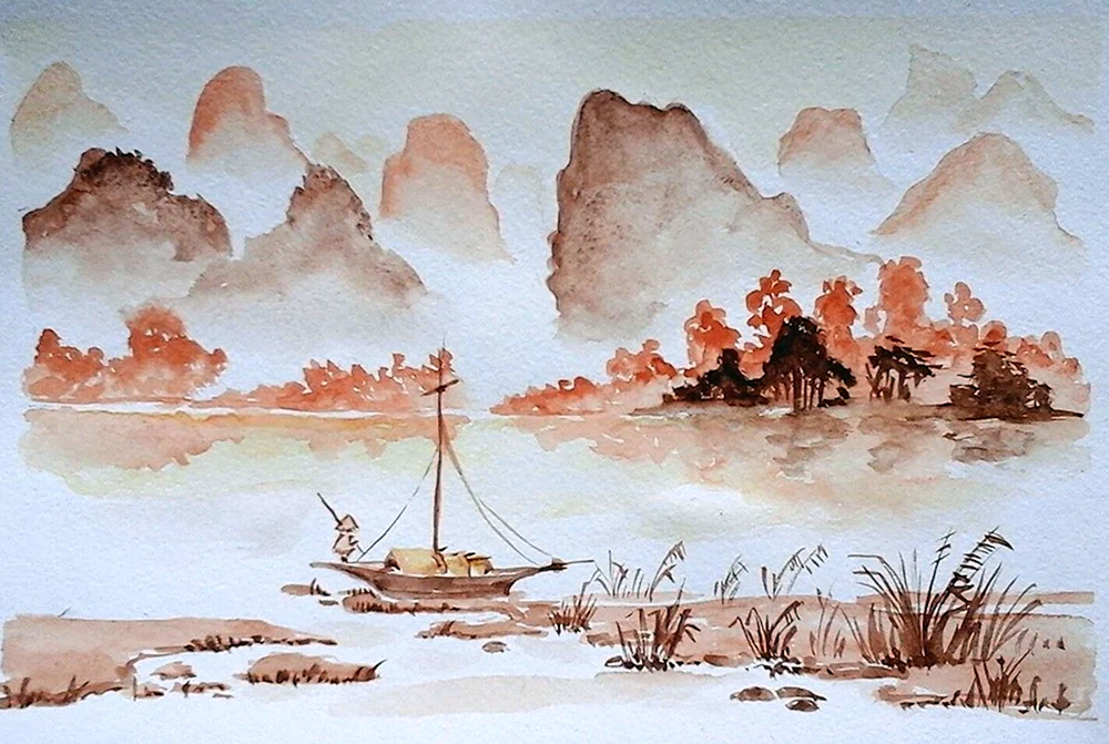 Chinesische Landschaftsmalerei Grizail