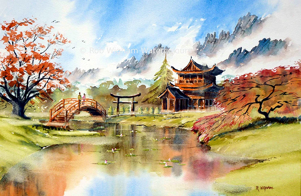 Chinesische Pagodenmalerei
