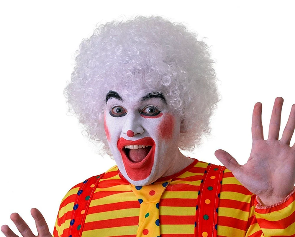 Clown mit weißem Haar