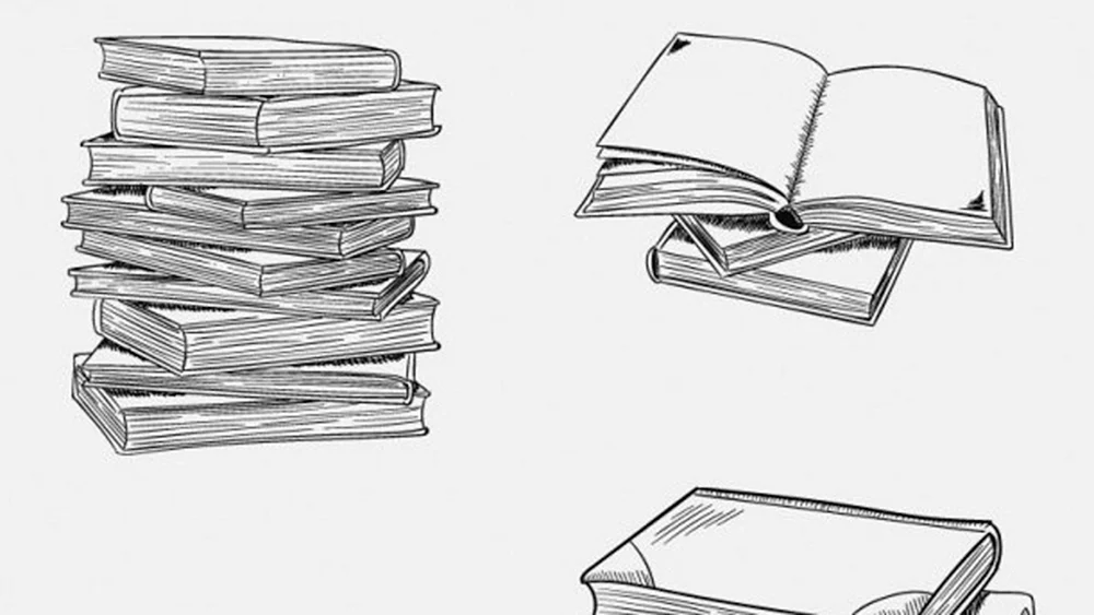 Ein Bücherstapel