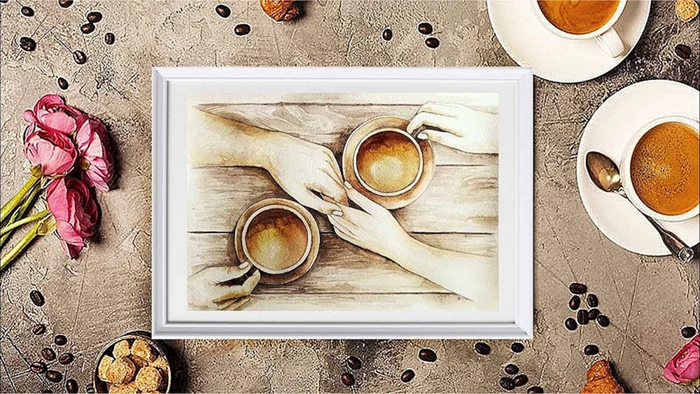 Tasse Kaffee in Aquarell