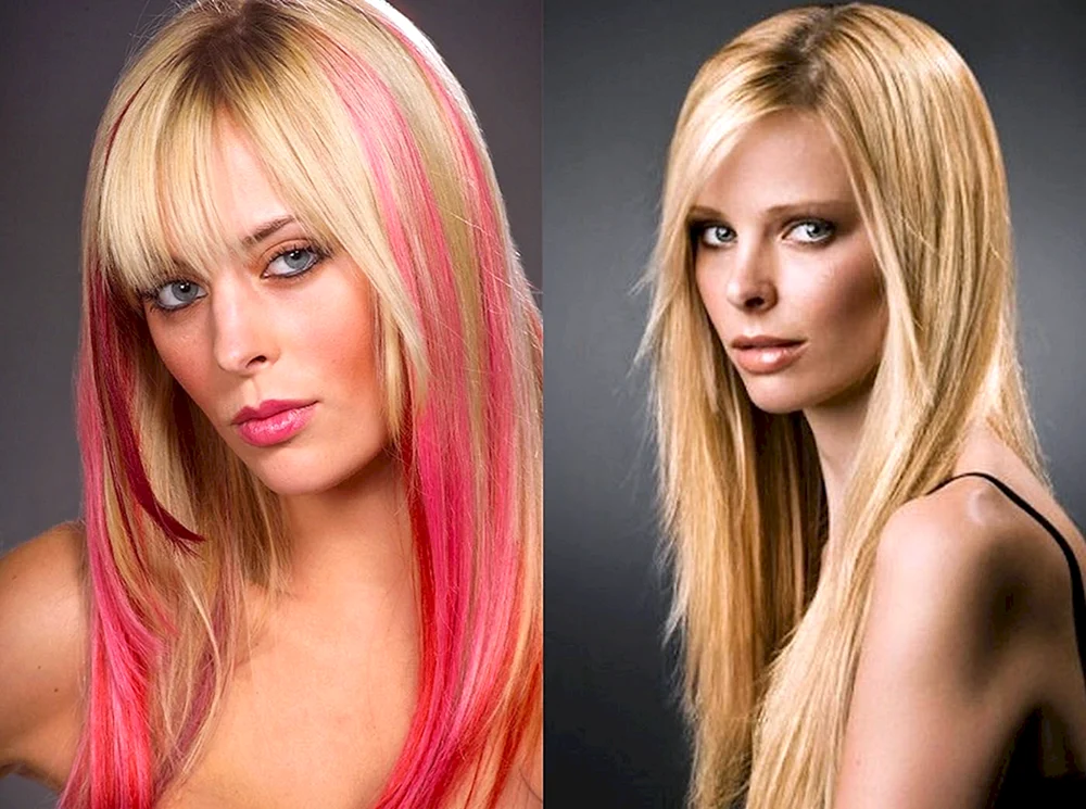 Färbung auf langem Haar. Haare