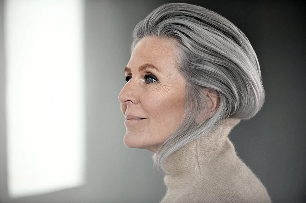 Silber Systère graues Haar