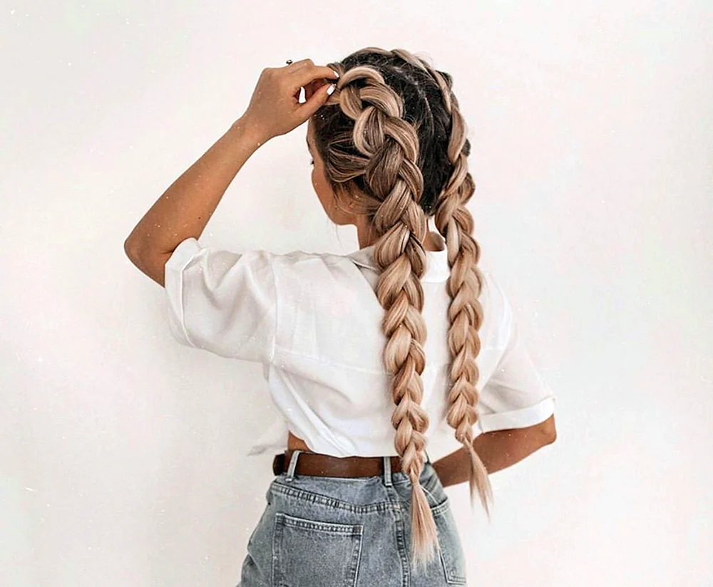 Zopf auf dem Haar Foto