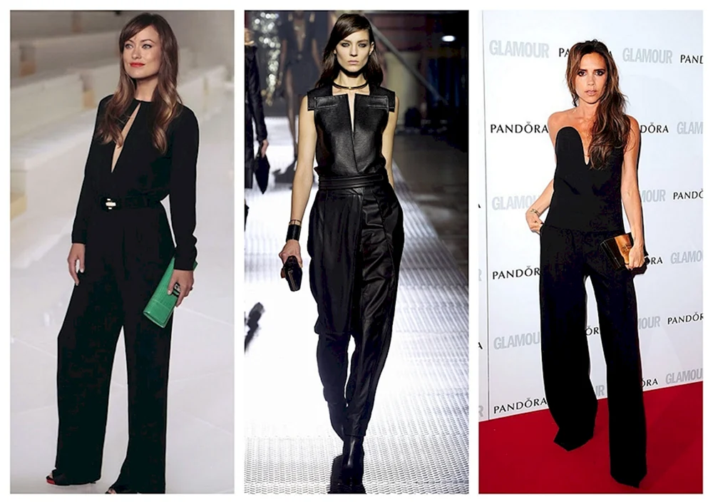 Damen schwarzer Jumpsuit
