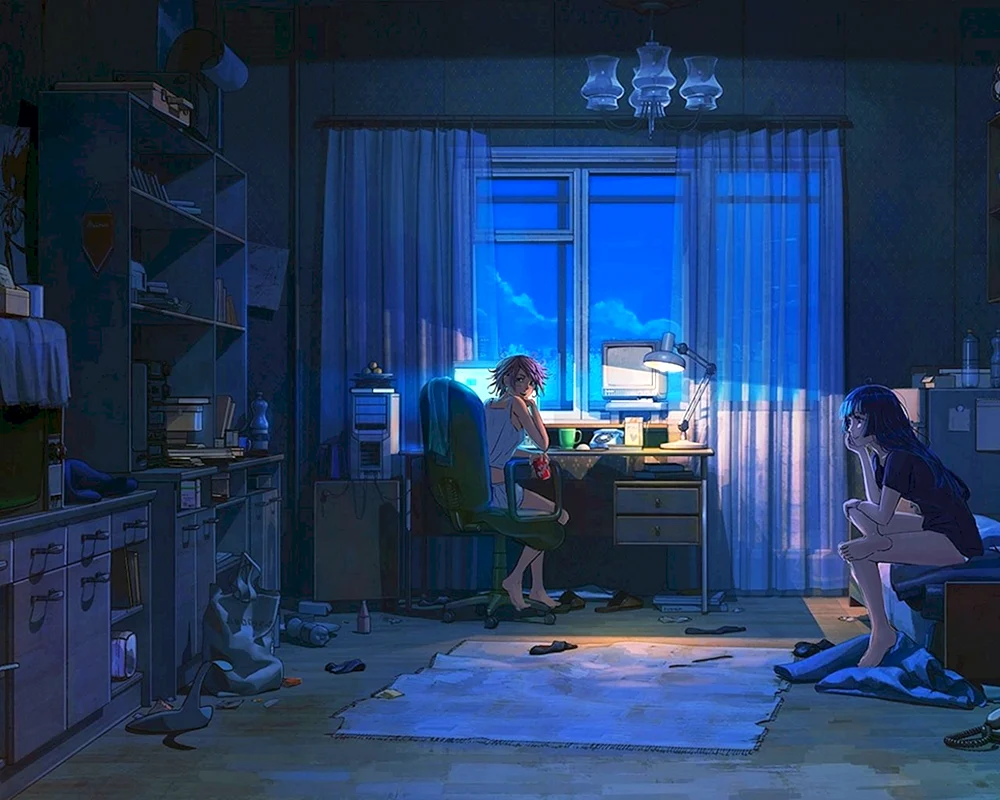 Gacha lief room at night