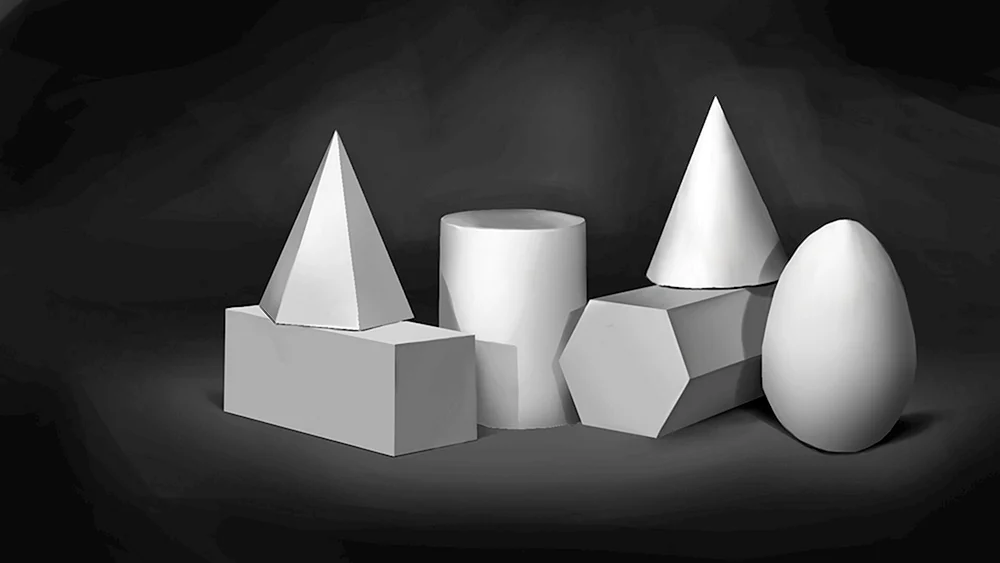 Stillleben von geometrischen Körpern perspektivisches Bauen