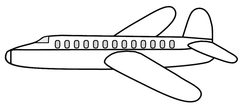 Flugzeugumriss von der Seite