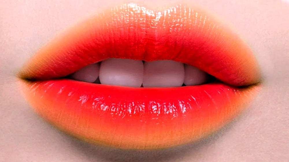 Koreanisches Lippen-Makeup mit Farbverlauf