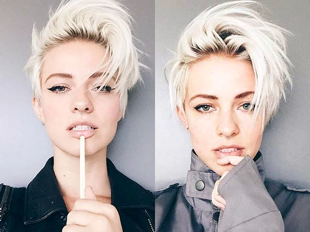 Kurzer Pixie blond Haarschnitt