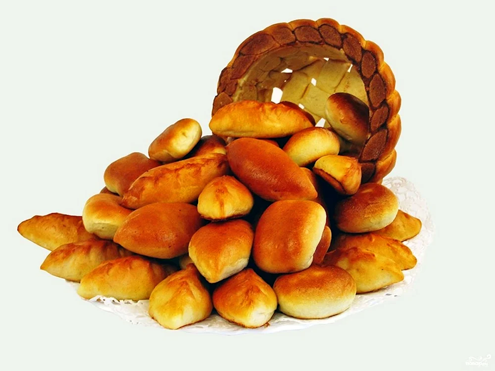 Pirozhki-Korb mit Pirozhki