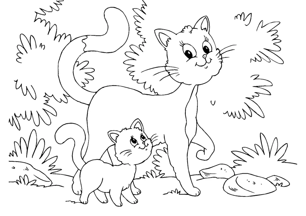 Katzen zum Ausmalen für Kinder
