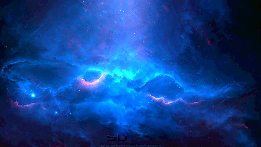 Blauer Weltraum