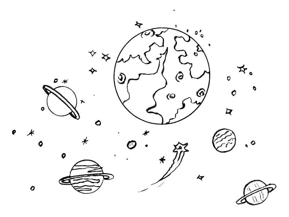 Kosmos Ausmalen für Kinder