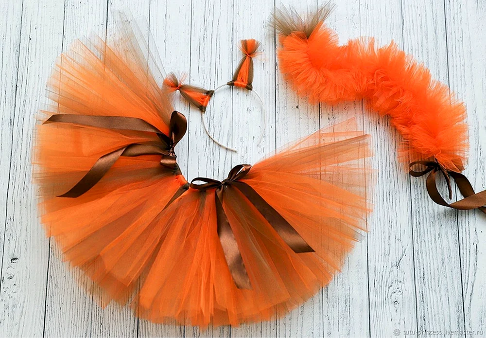 Eichhörnchen Kostüm Eichhörnchenschwanz mit Tüll Anfisa Eichhörnchen Kostüm 104- 110