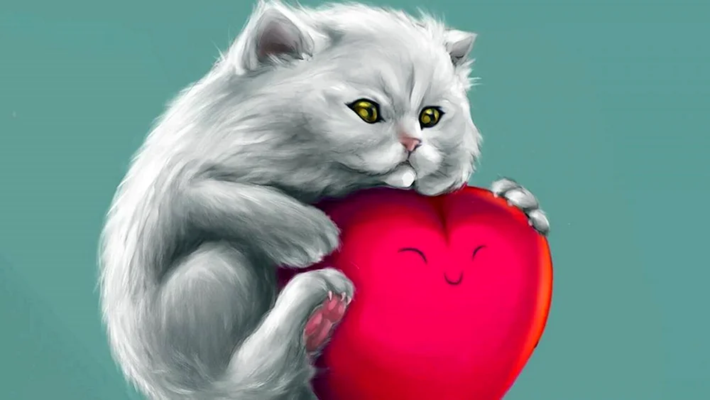 Katze mit Herz