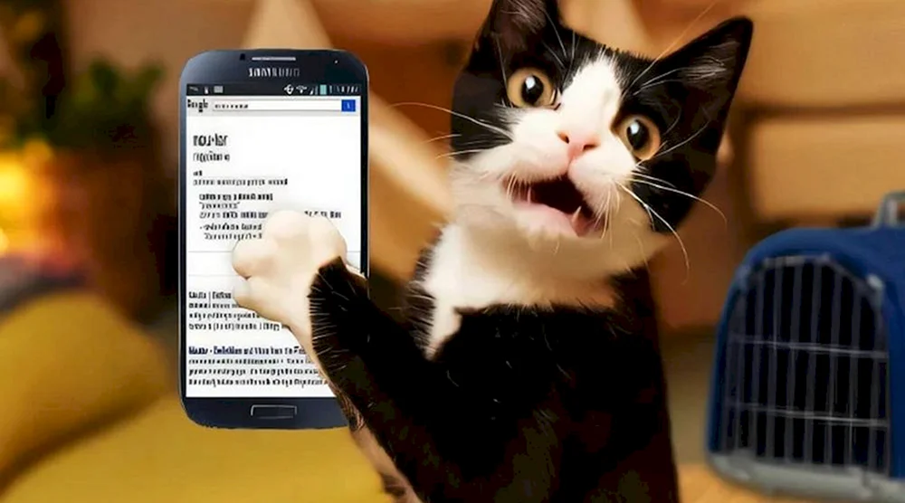 Katze mit Selfies