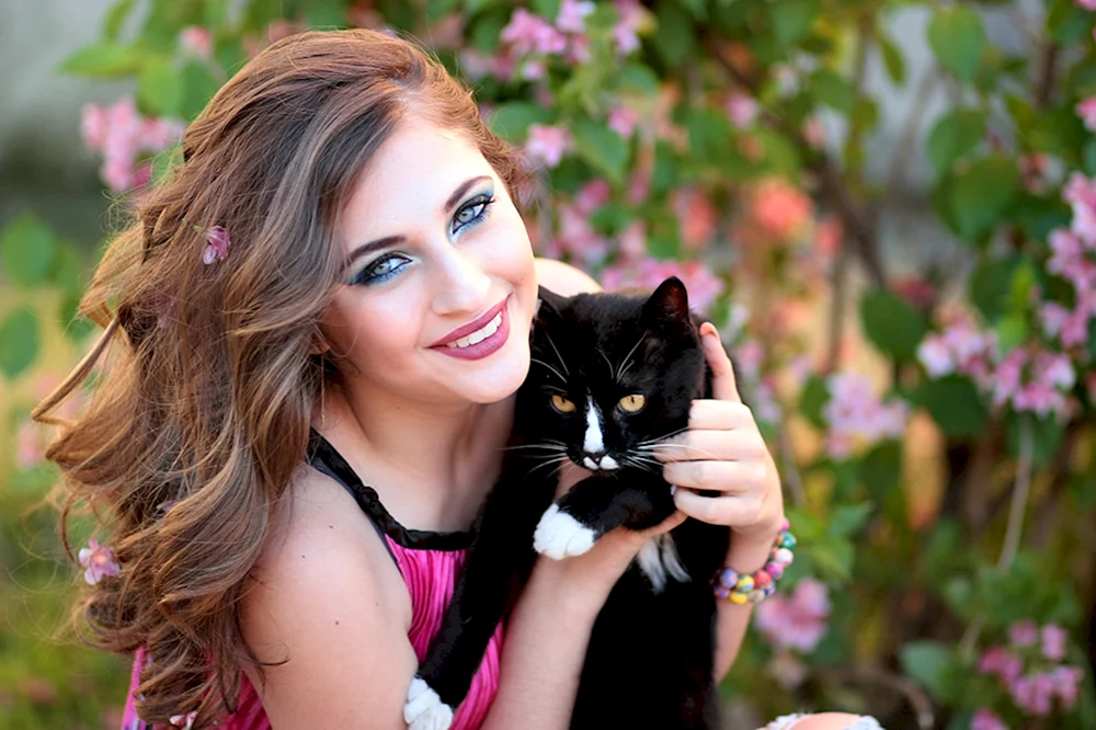 Mädchen mit Katze