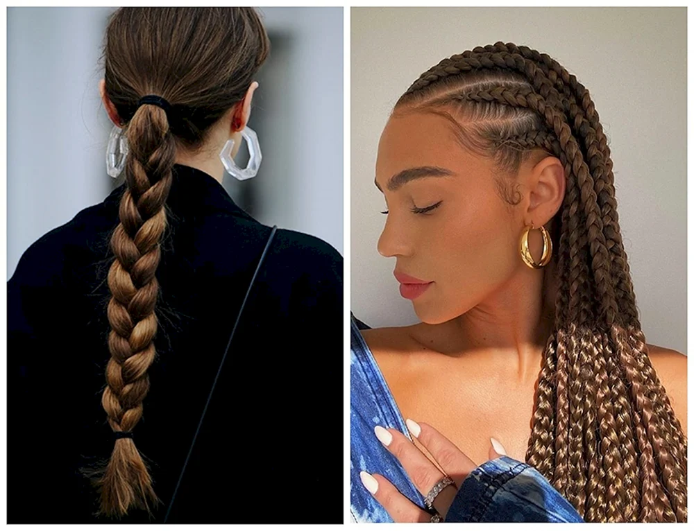 Flechtfrisuren mit losem Haar Haare