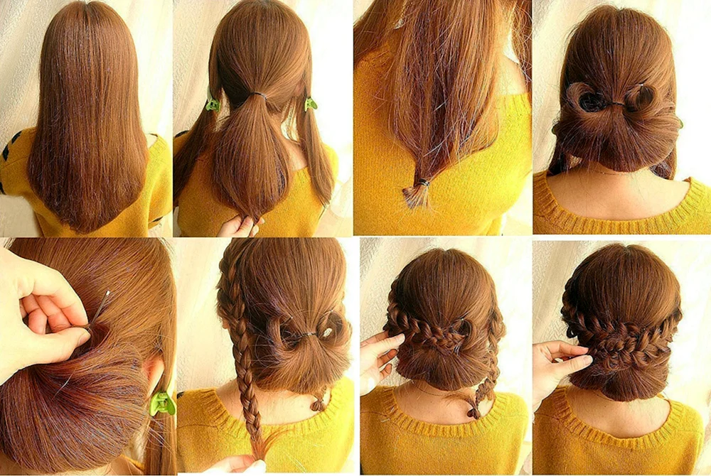 Einfache Frisuren mit Gummibändern auf kurzem Haar