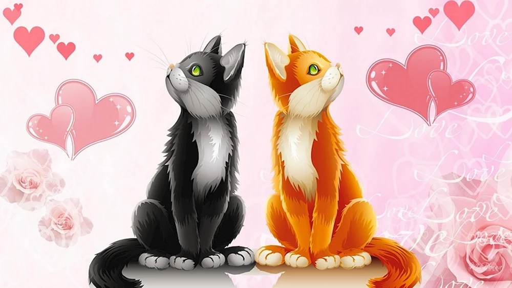 Katze zum Valentinstag